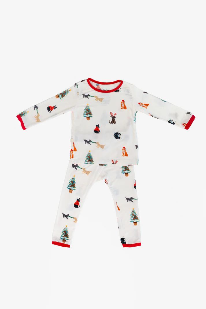 Toddler Pajamas in Santa Paws