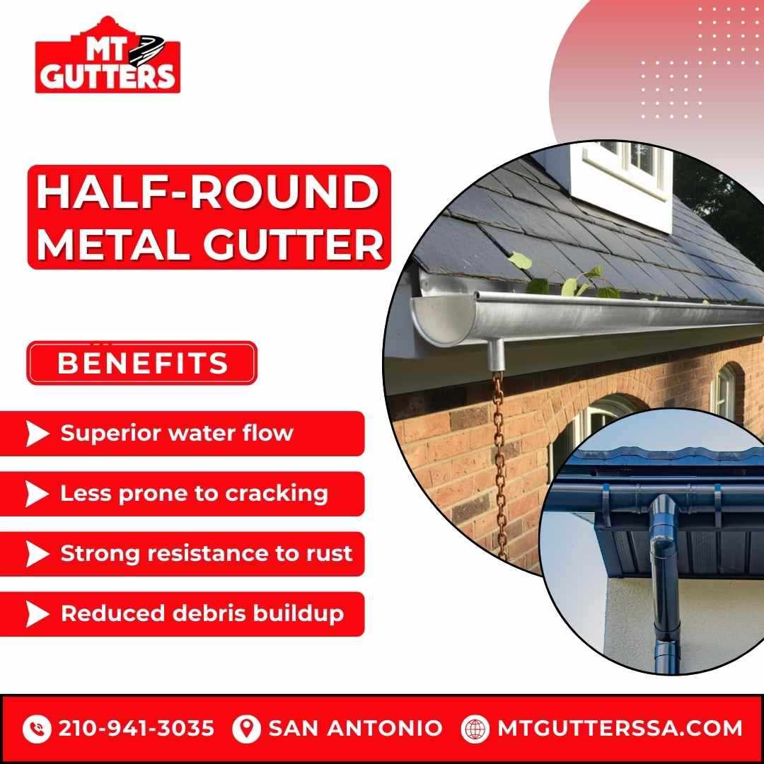 Premium Half Round Metal Gutters in San Antonio