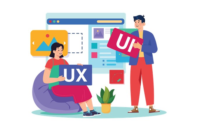 UI UX Designers Team Working Together Illustration - Free Download Design &  Development Illustrations | IconScout
