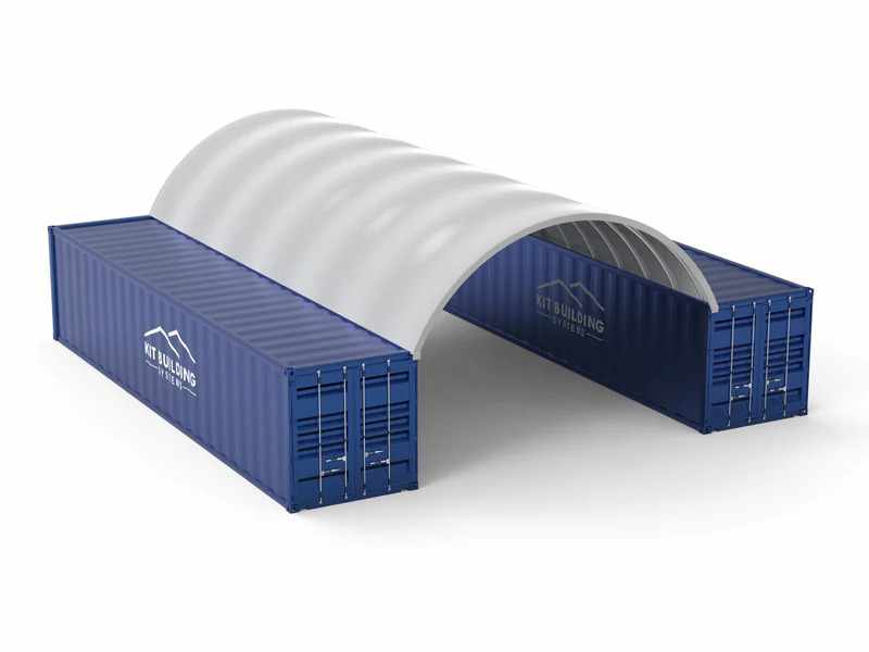 Struttura Container 20′×40′×6,5′ by Kit Buildings – Rifugio resistente per container da 6 m × 12 m × 2 m