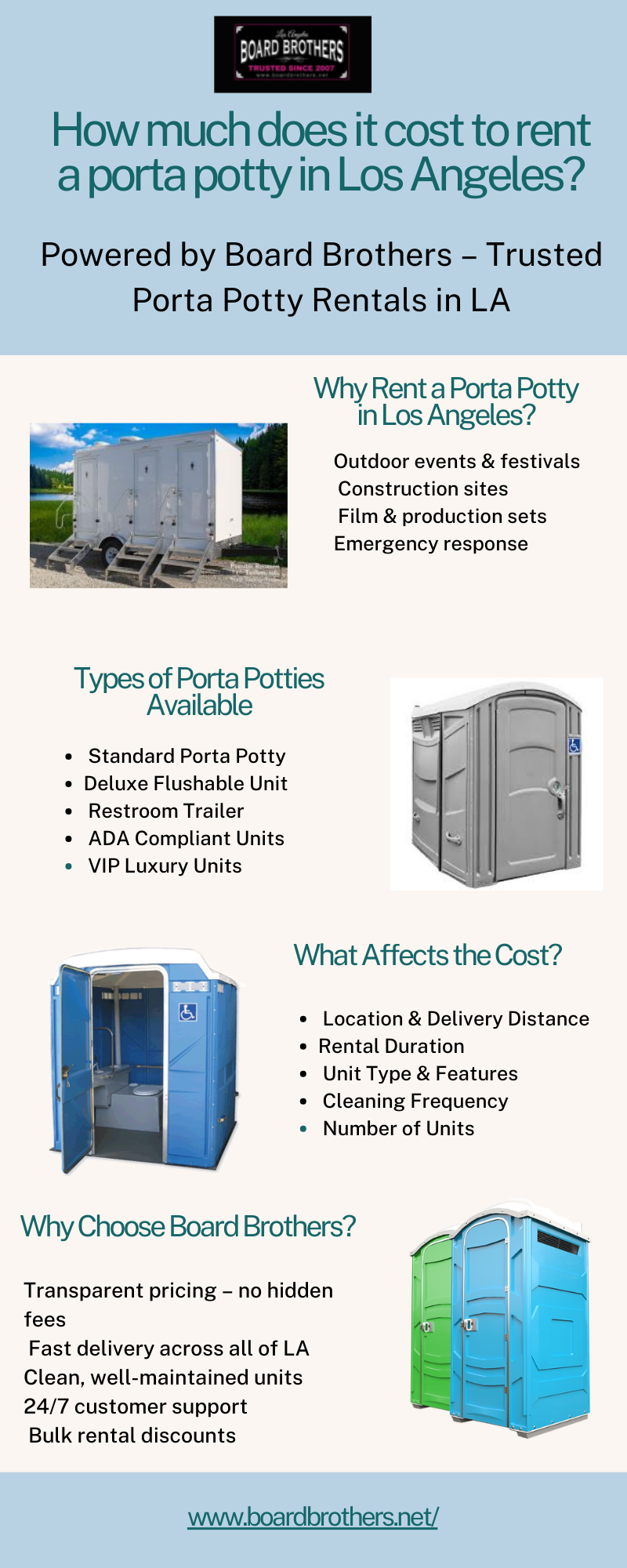 How much does it cost to rent a porta potty in Los Angeles?