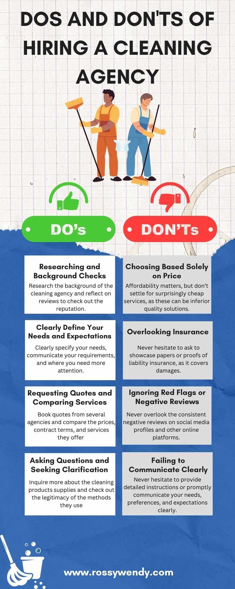 Dos and Don'ts of Hiring a Cleaning Agency