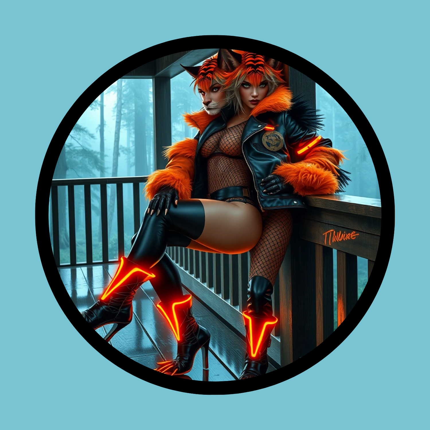 🔥 Cyberpunk Girl in Neon Techwear – Futuristic Sci-Fi Character Art 🔥