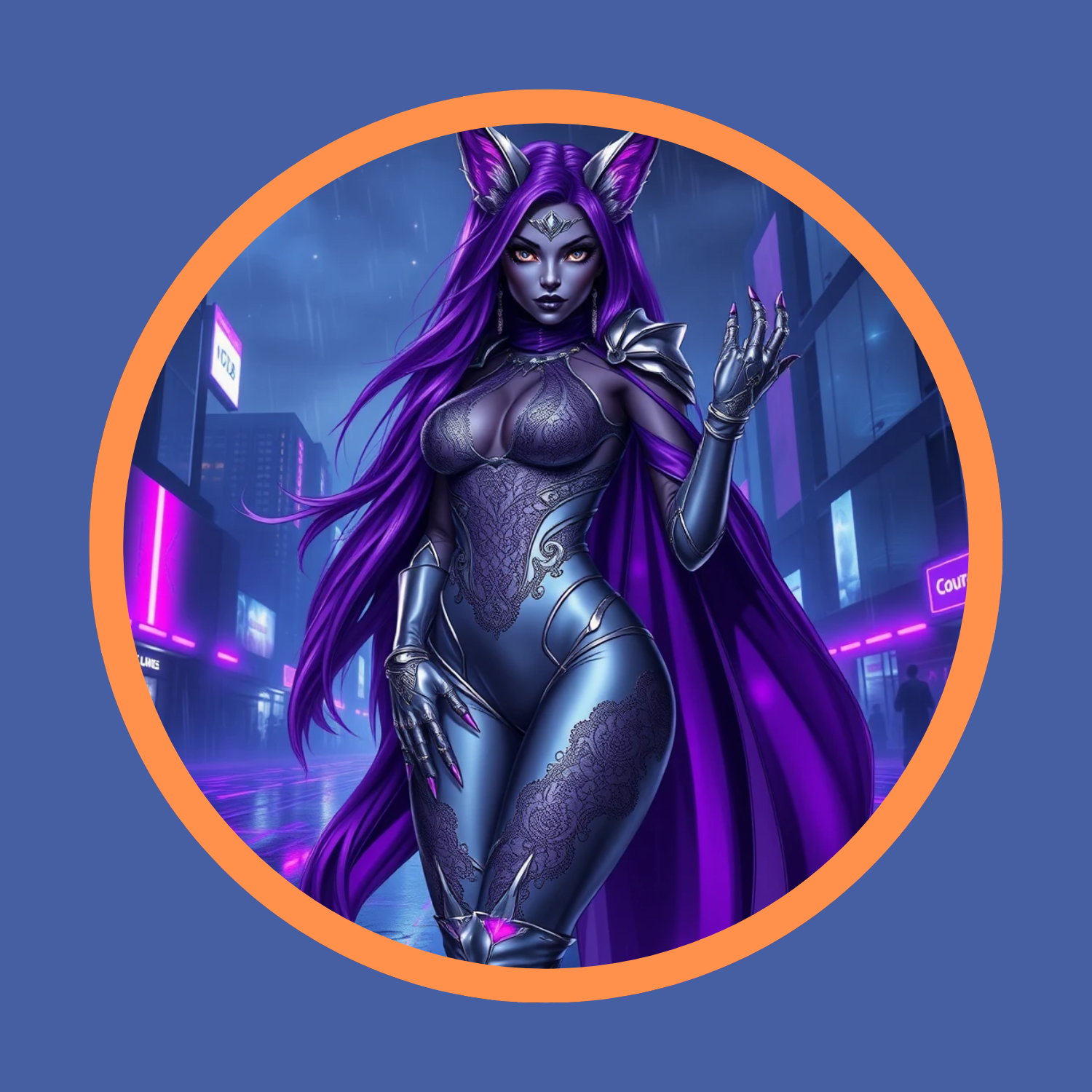 🚀 Cyberpunk Art – Sci-Fi Character PNG Bundle | Feline Hybrid Digital Illustration 🚀