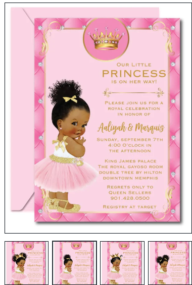 Whimsical Memories with Candy Land Signs and Princess Baby Shower Invites