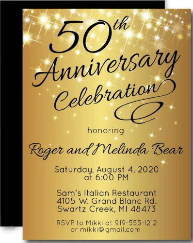 Elegant Anniversary Party Invitations & Wedding Anniversary Invitation Ideas to Celebrate Love