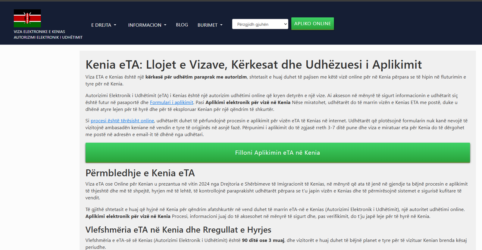 Aplikoni për Visa Keniane online