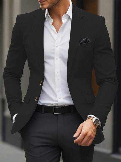 Karan got Ready in His Formal black blazer suit