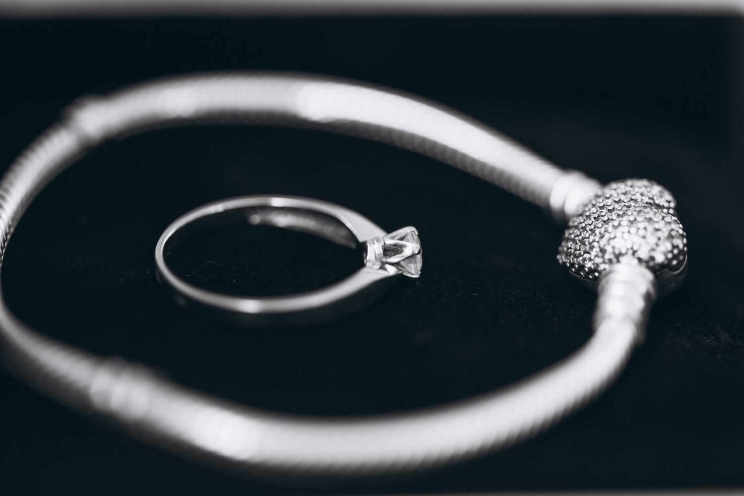 The Golden Graffiti- women's moissanite wedding bands