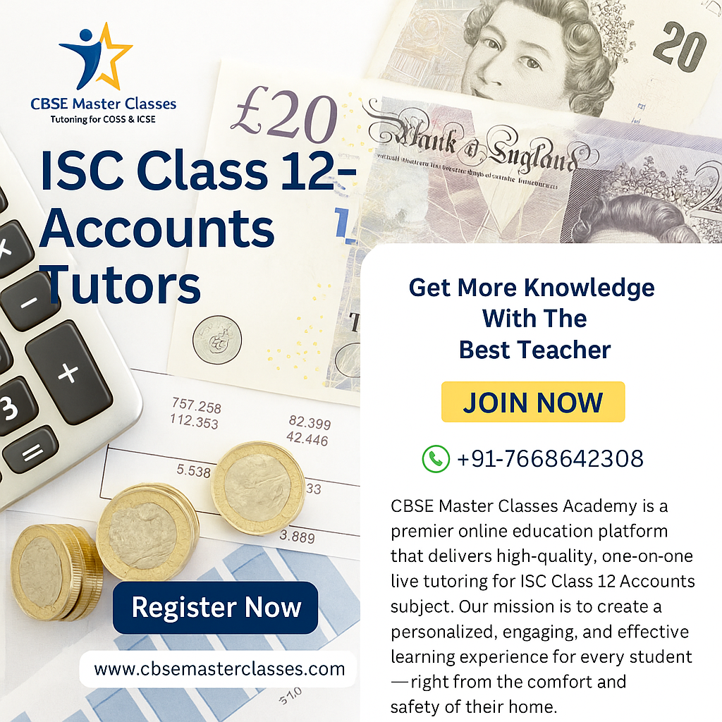 ISC CLASS 12 ACCOUNTS TUTOR ONLINE