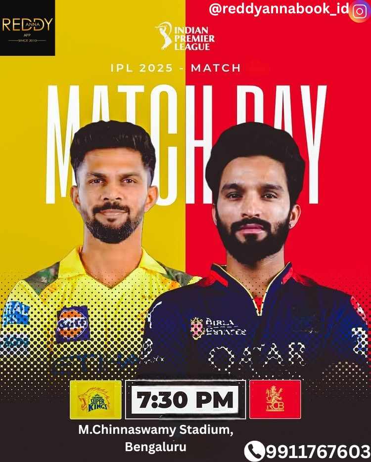 The Ultimate Showdown: Royal Challengers Bengaluru Takes on Chennai Super Kings with Reddy Anna club.