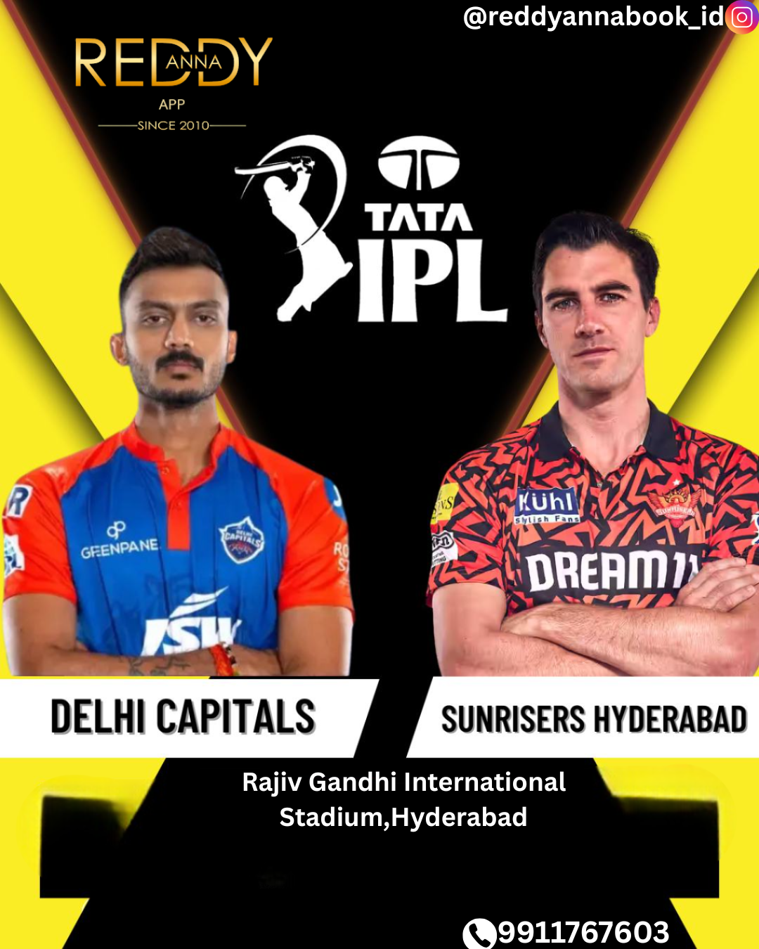 Sunrisers Hyderabad vs Delhi Capitals: A Thrilling Clash at Rajiv Gandhi Stadium with Reddy Anna club.