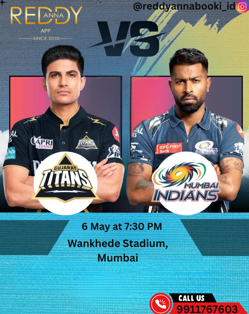 Get Ready for IPL Action: Mumbai Indians vs Gujarat Titans - Live at Wankhede Stadium with Reddy Anna club.