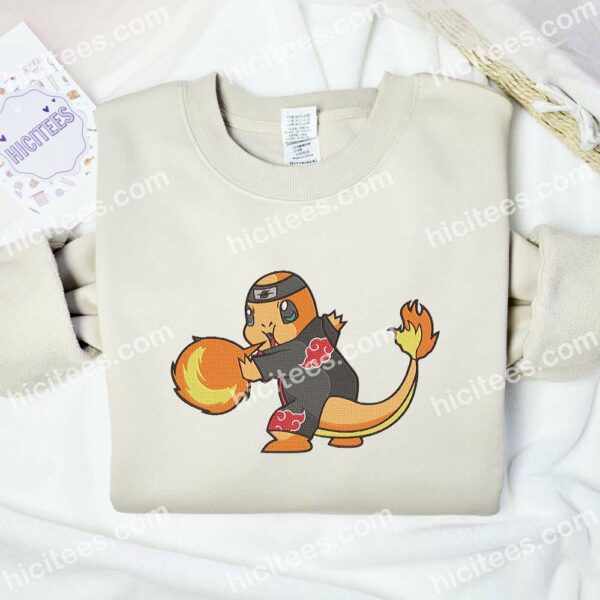 Charmander Akatsuki Pokemon Anime Embroidered Shirt