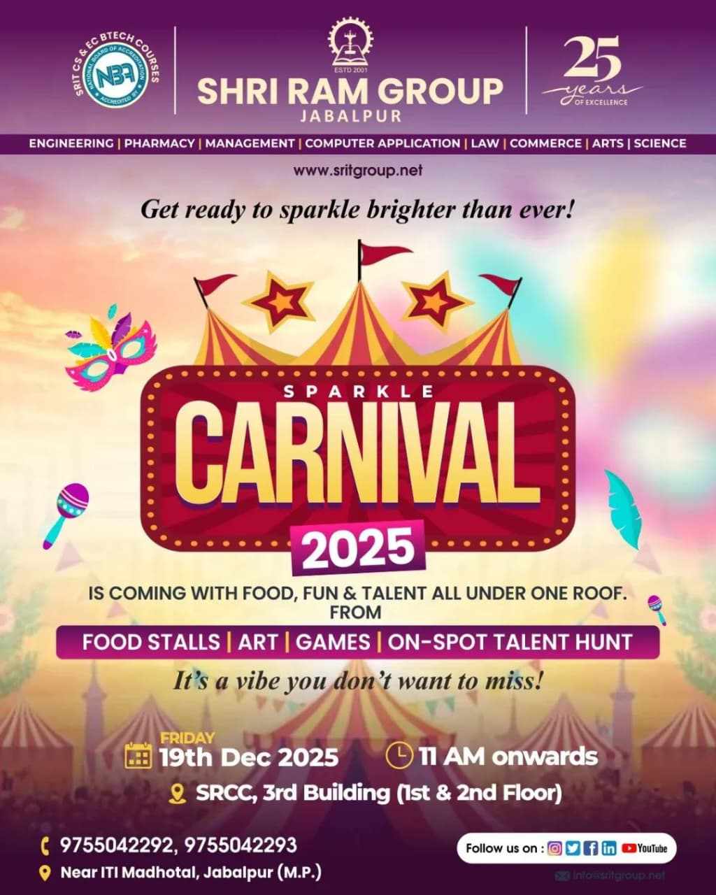 Sparkle Carnival is Going Live at Shri Ram Group Jabalpur