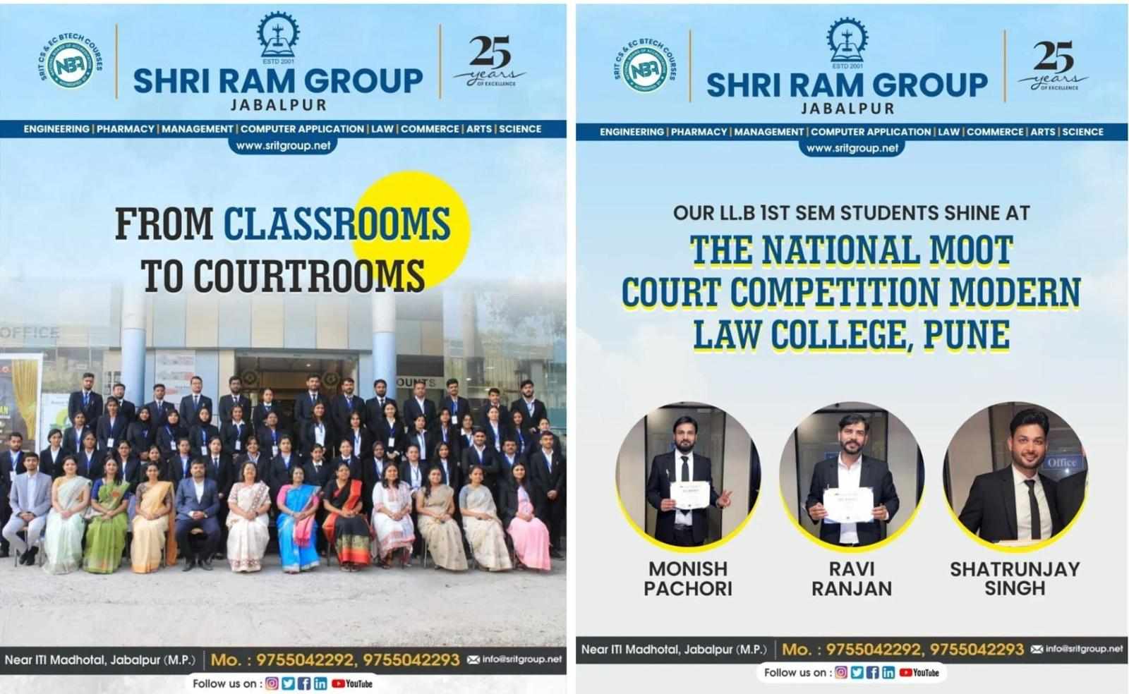 Shri Ram Law College Students Shine at the National Moot Court Competition, Pune