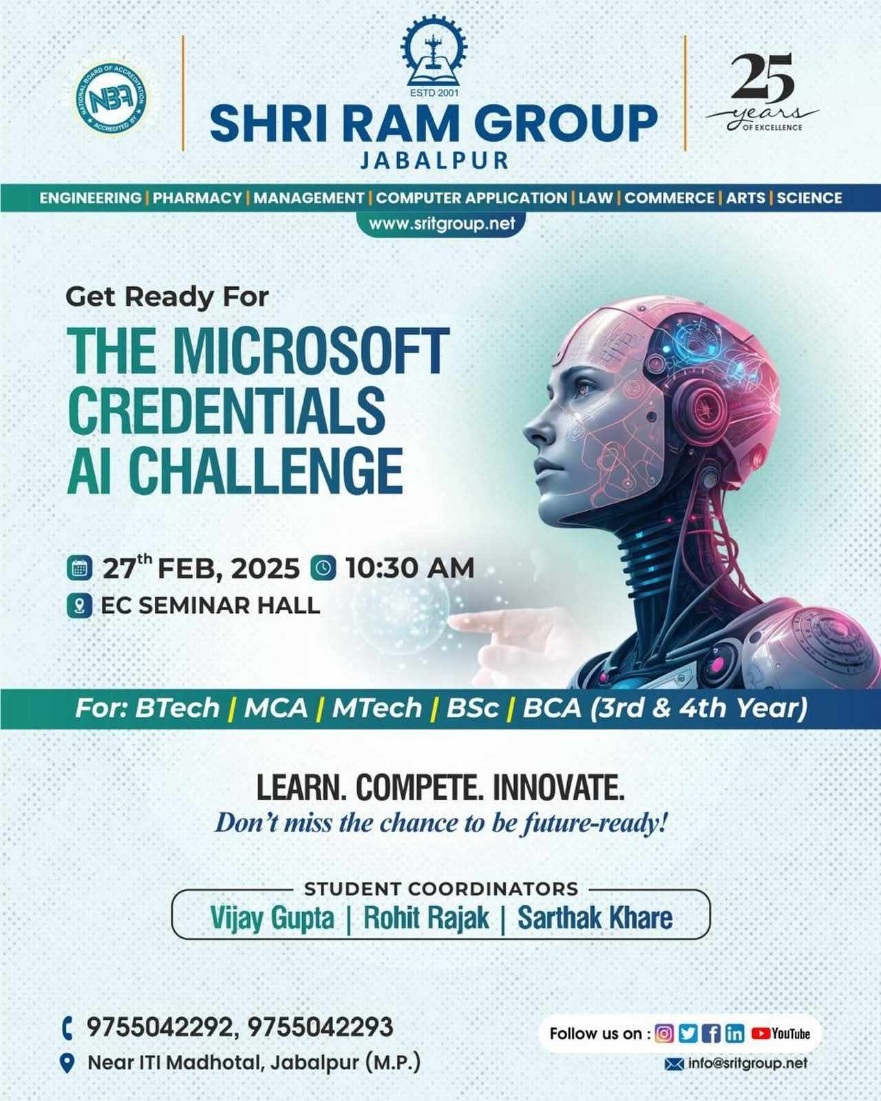 Microsoft Credentials AI Challenge at SRIT Jabalpur-An Opportunity to Showcase AI Skills