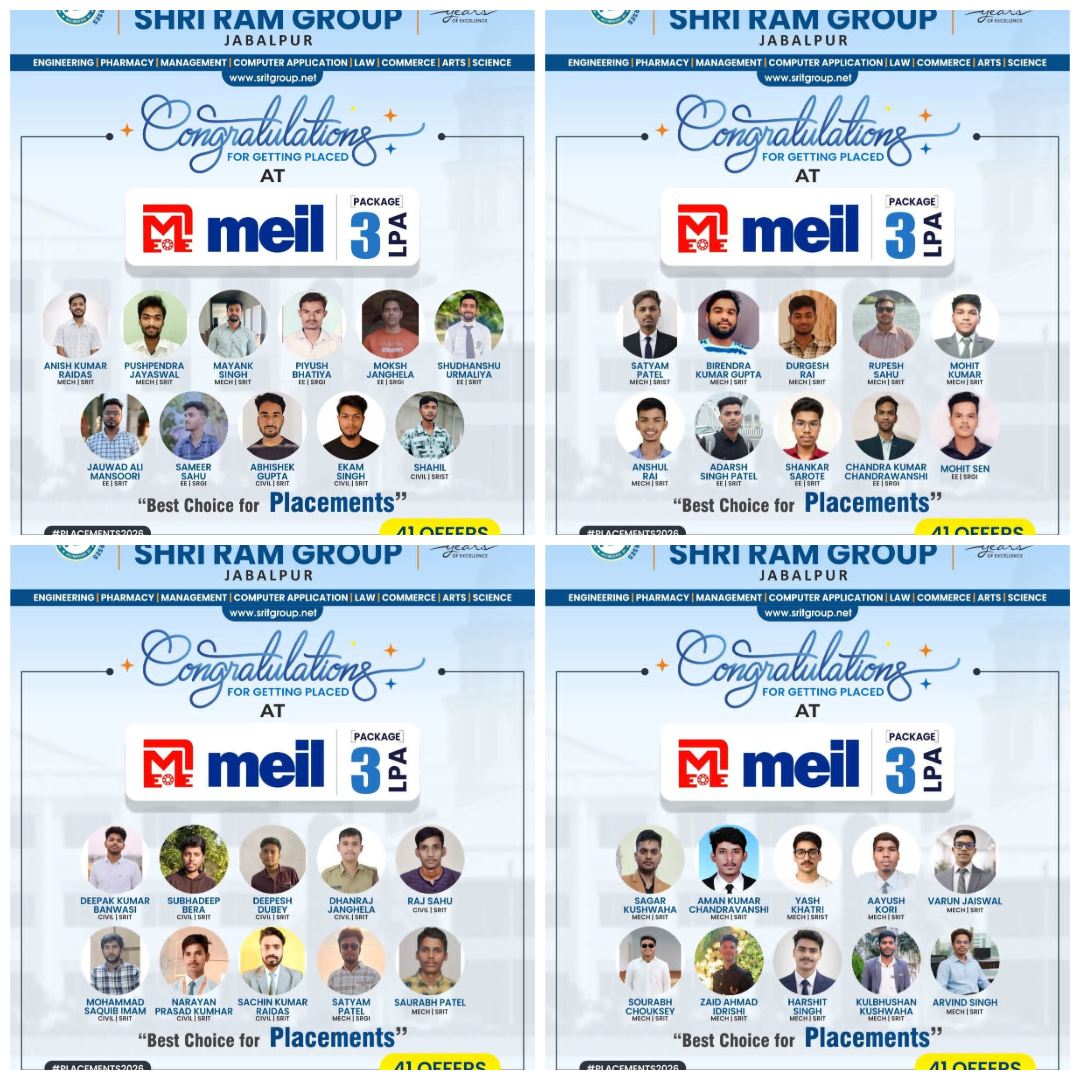 Shri Ram Group Achieves Another Placement Milestone with 41 Offers at MEIL