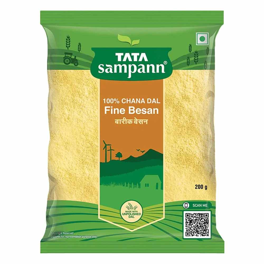 Tata Sampann Chana Dal Flour – 100% Natural & Protein-Rich Fine Besan for Tasty Recipes