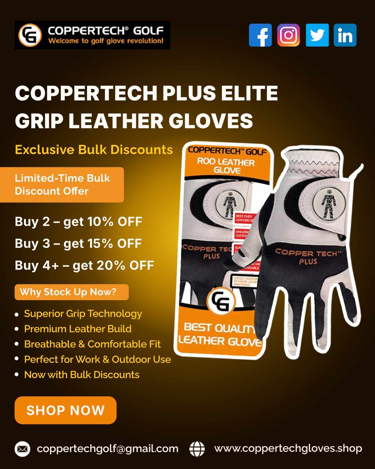 Discover the Perfect Fit: Premium Golf Gloves for Men by Coppertec Golf Lt