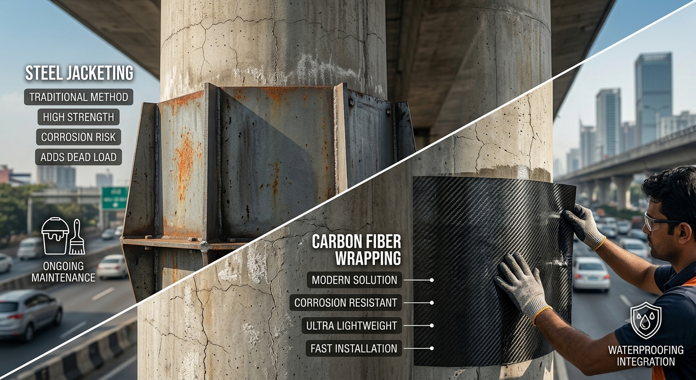 Carbon Fiber Wrapping vs Steel Jacketing: Which Delivers Better Long-Term ROI for Structural Repairs?