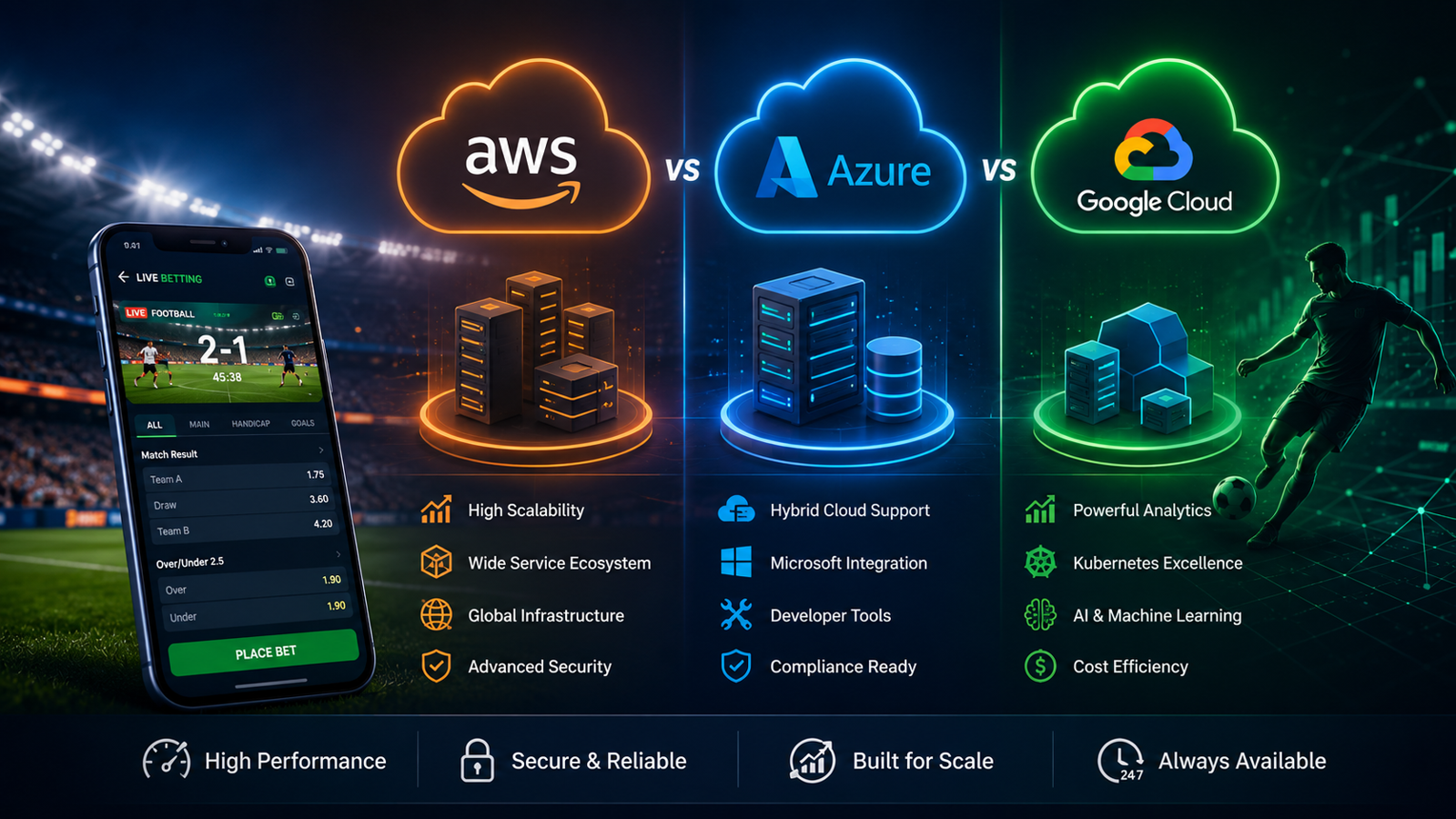 AWS vs Azure vs GCP: Which Cloud Infrastructure is Best for Sports Betting Apps?