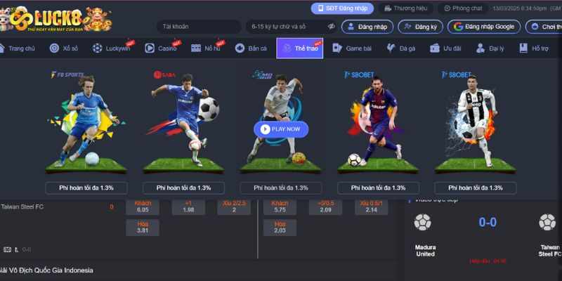 Thể Thao Luck8 – Sảnh Game Cá Cược Trực Tuyến Đẳng Cấp 2025