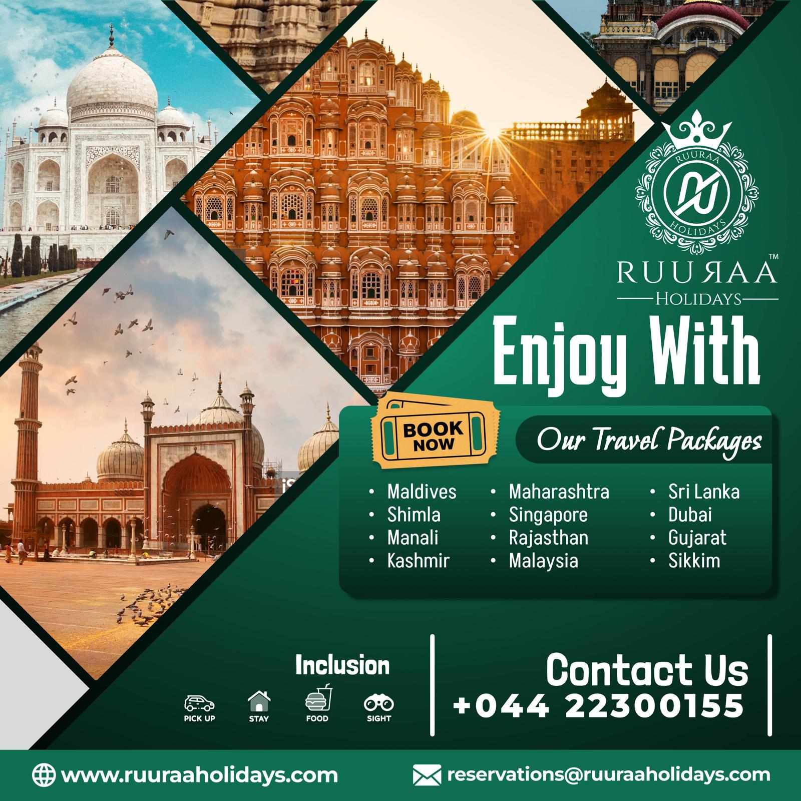 India Tour Package for Family, Honeymoon & Adventure Trips | Ruuraa Holidays