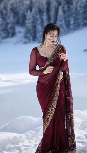 Getting tangled in the blouse string”