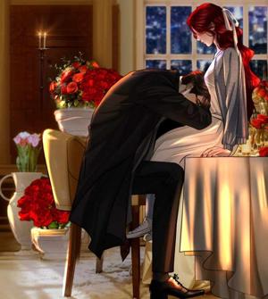 A bird trapped in a golden cage / bar girl