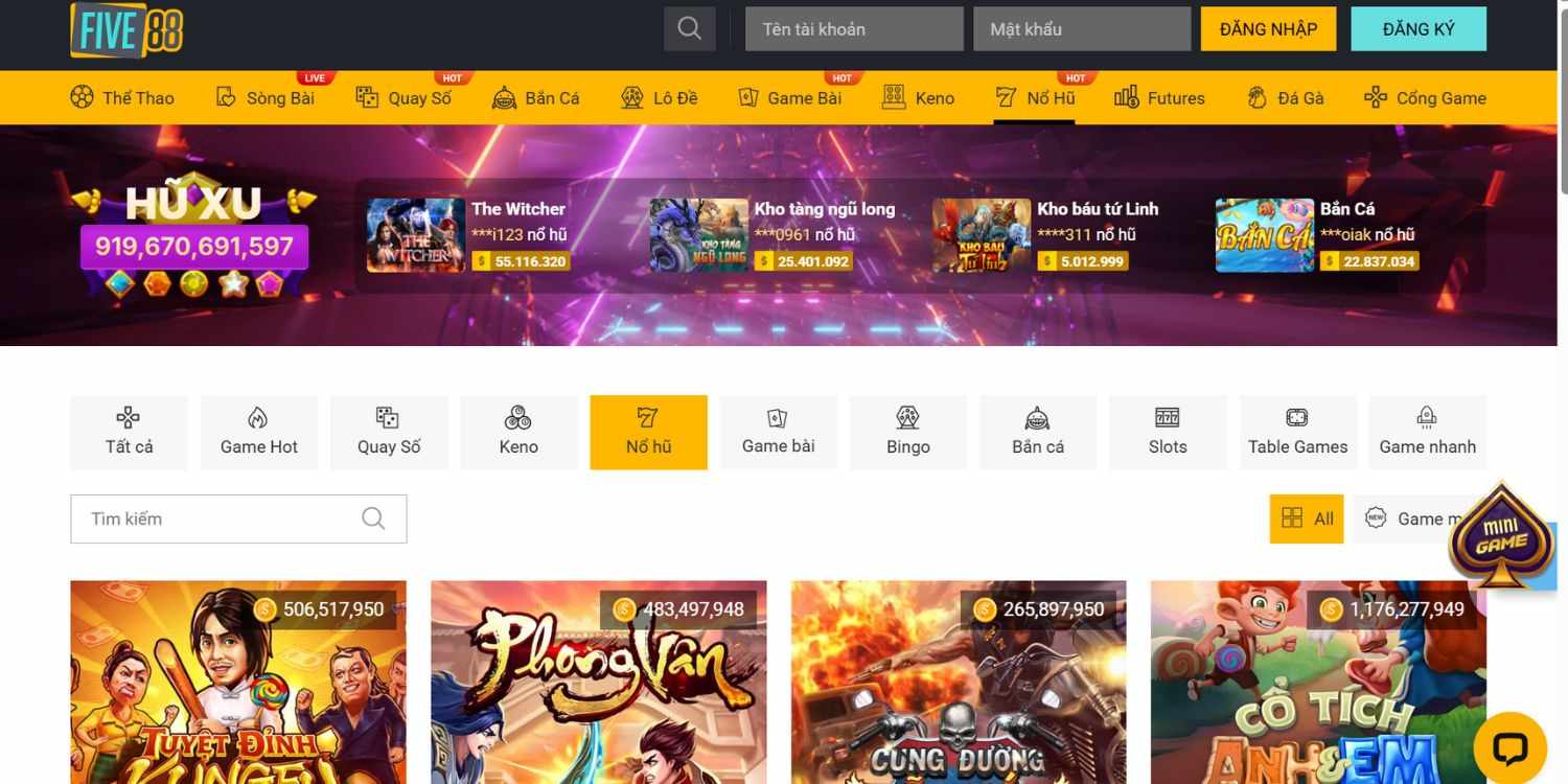 Nổ Hũ Five88 – Điểm Cược Uy Tín, An Toàn Trúng Jackpot Lớn