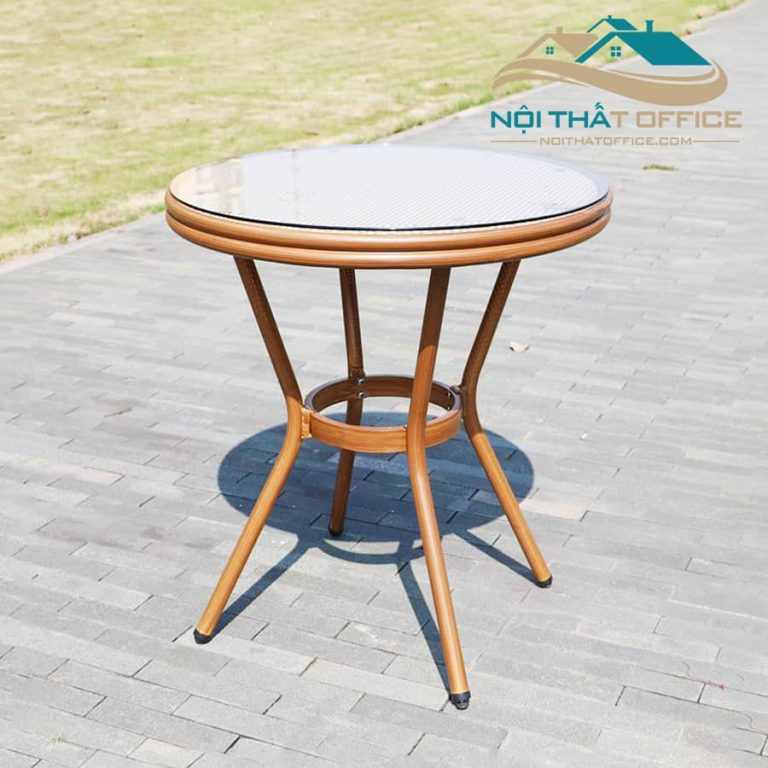 Bàn Cafe Sân Vườn Nhôm Đúc Giả Mây BNT-012 – Giải Pháp Hoàn Hảo Cho Không Gian Sân Vườn