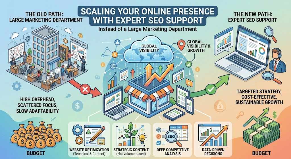 Scaling Your Online Presence with Expert SEO Support Instead of a Large Marketing Department