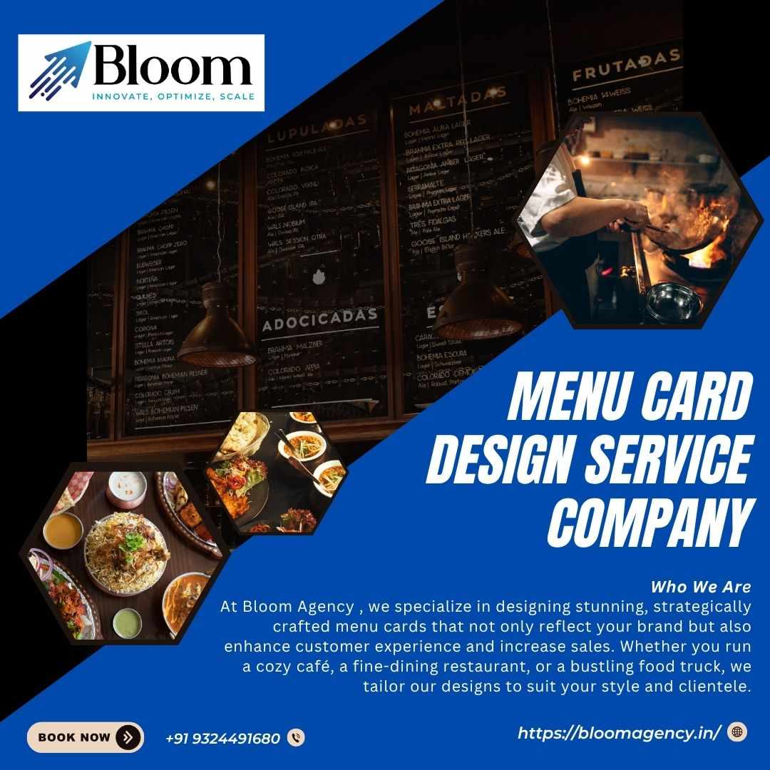 Creative Menu Card Design Services for Restaurants