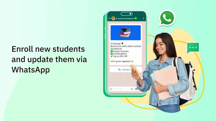Enroll new students and update them via WhatsApp