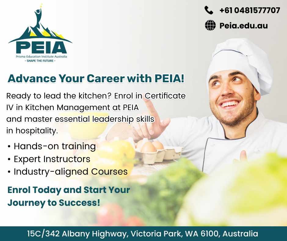Level Up with a Certificate IV in Kitchen Management at PEIA
