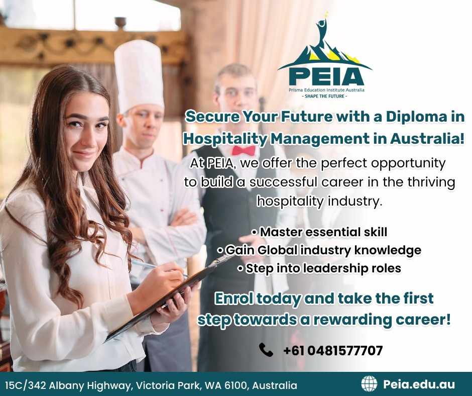 Discover advanced diploma in hospitality management in Australia at PEIA