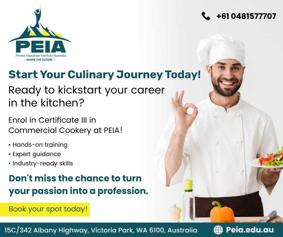 Discover a Certificate III in Commercial Cookery in Australia at PEIA