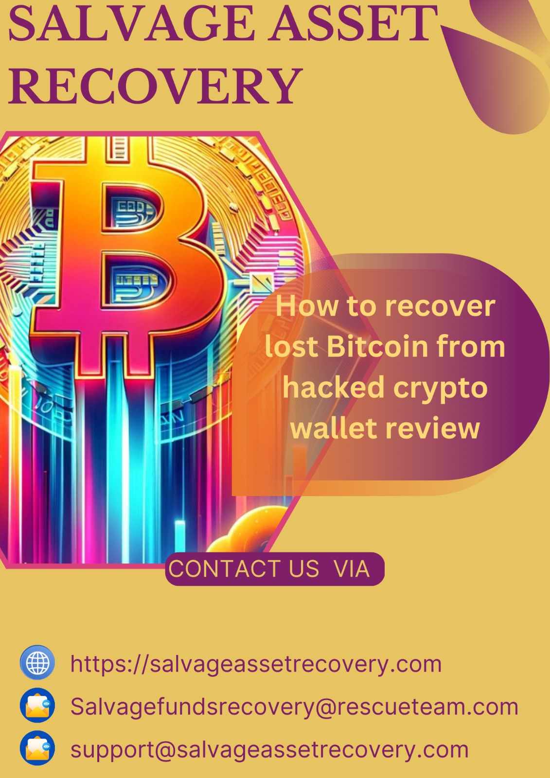 How to Trace and Recover Stolen Cryptocurrency from Scammer:- Contact Salvage Asset Recovery