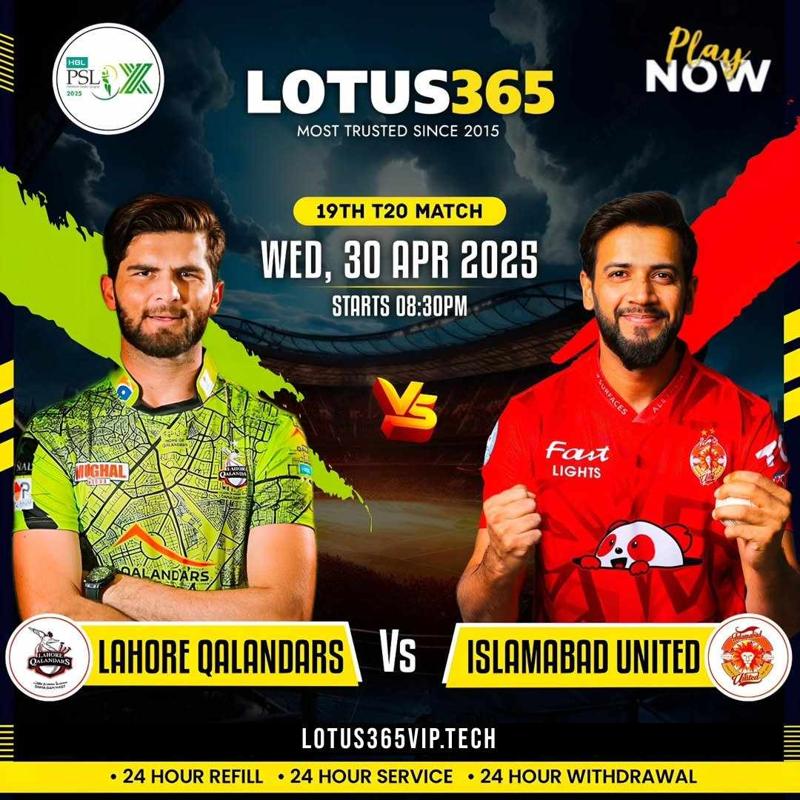 PSL 2025 LQ vs IU 19th Match Prediction & Insights | Lotus 365 | Lotus365 Vip | Lotus book io