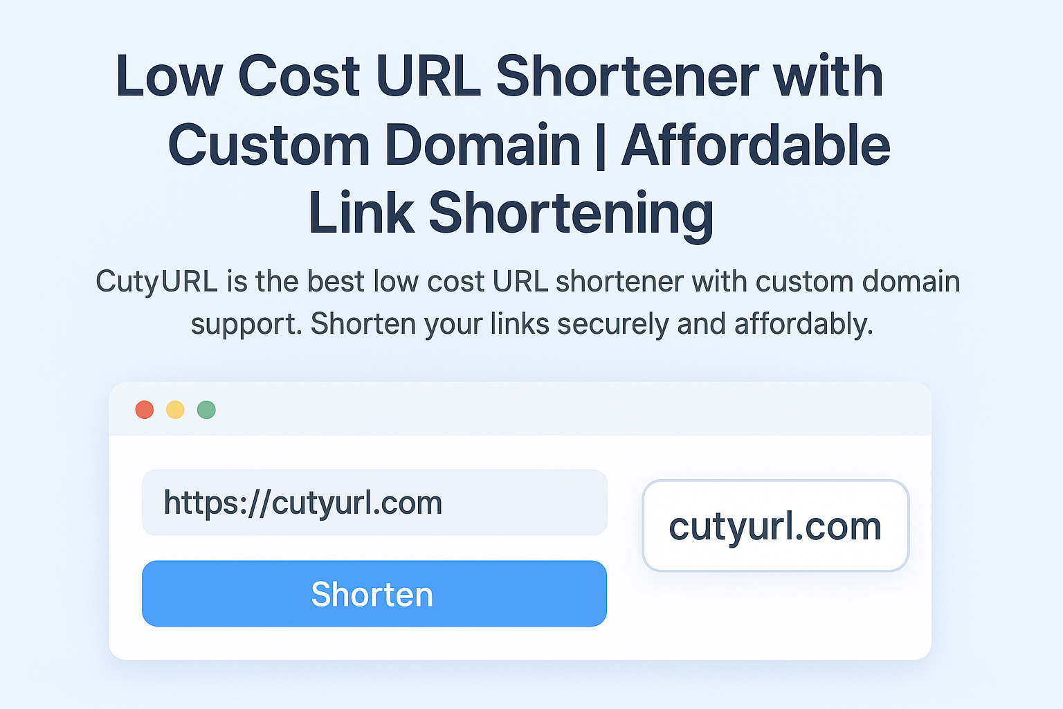 Low Cost URL Shortener with Custom Domain | Affordable Link Shortening