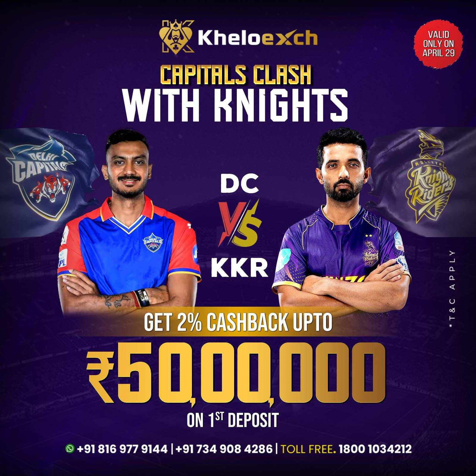 Capitals Clash with Knights – DC vs KKR Thrill Awaits on Kheloexch!
