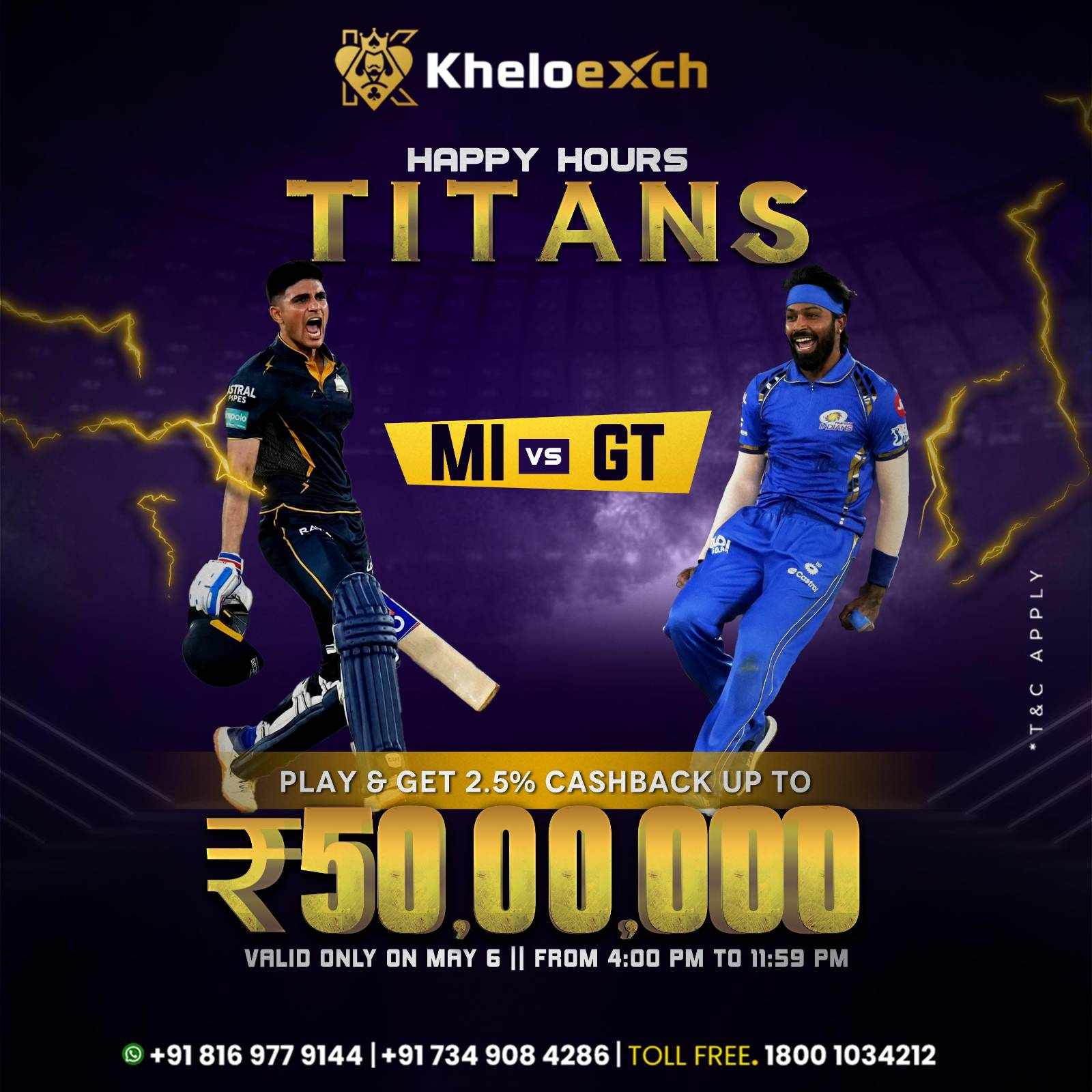Happy Hours Titans: MI vs GT Clash on Kheloexch