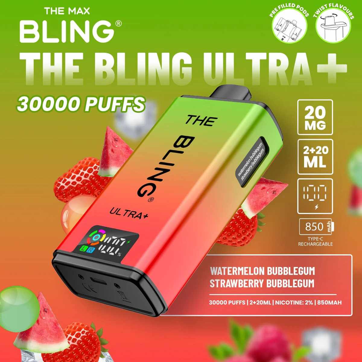 Crystal Bling 30000 Prefilled Pod Vape Kit Wholesale – The Ultimate Bling Ultra Plus 30K Experience