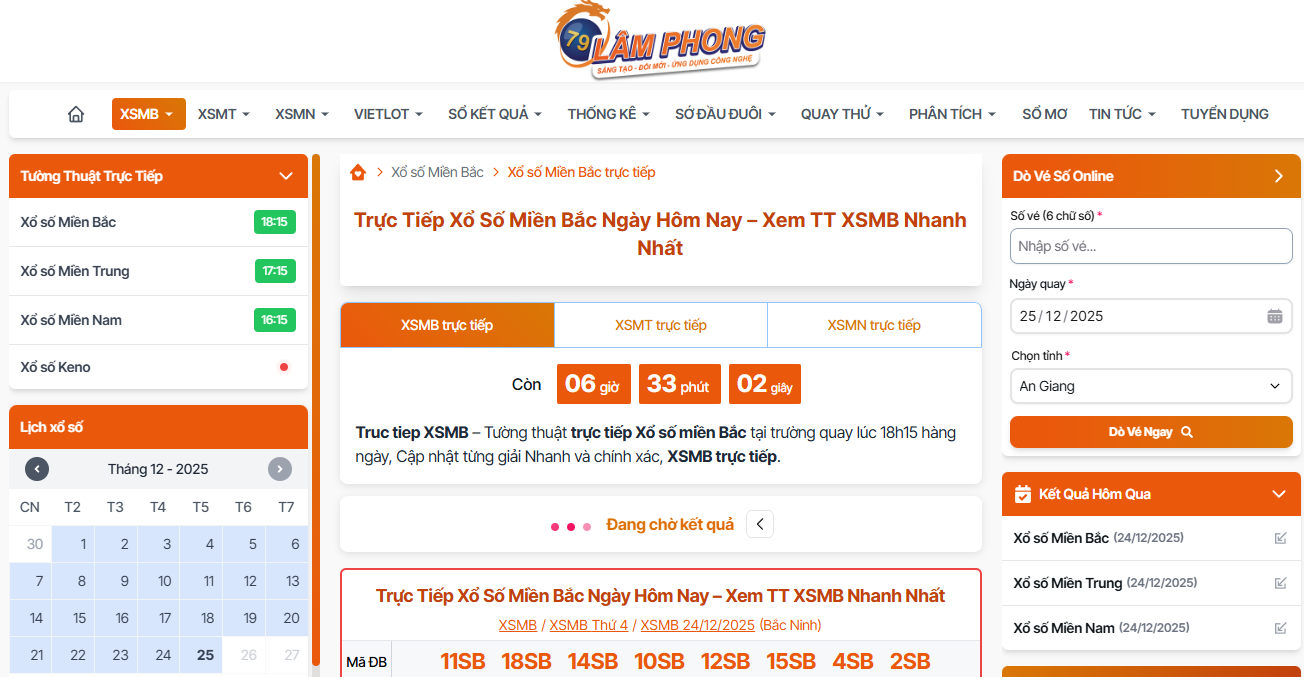 Trực Tiếp Xổ Số Miền Bắc – Xem Nhanh Tại Lâm Phong
