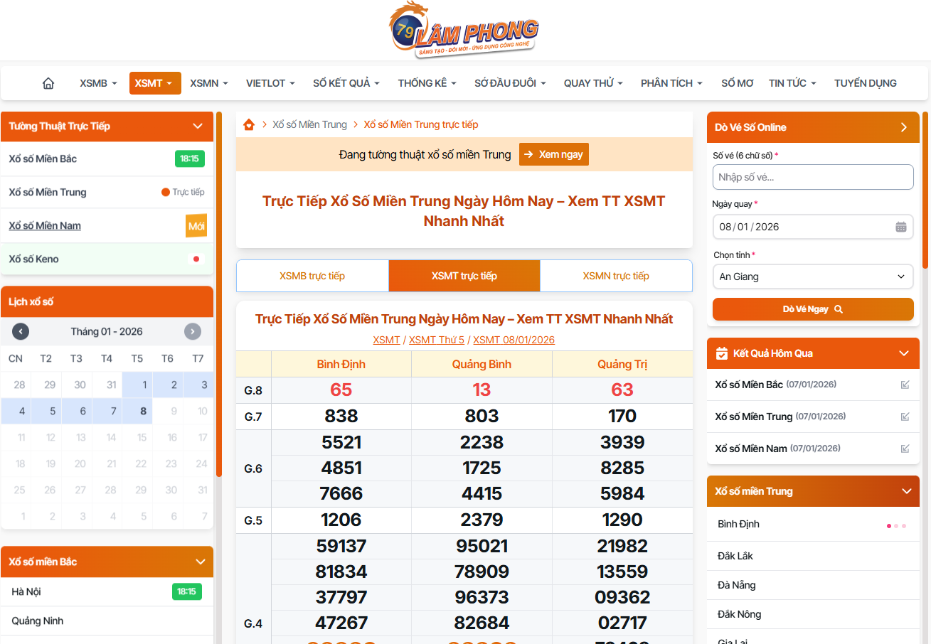 Trực Tiếp Xổ Số Miền Trung Ngày Hôm Nay Tại Lâm Phong