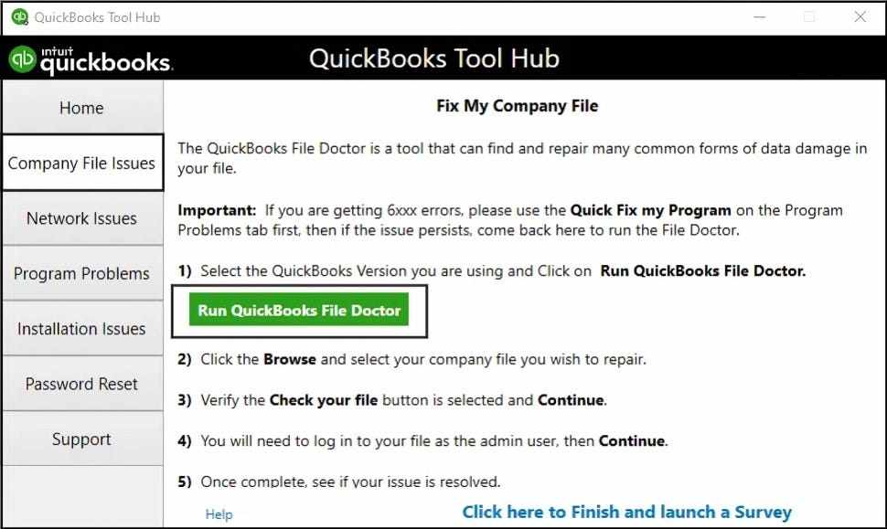 Run QuickBooks File Doctor
