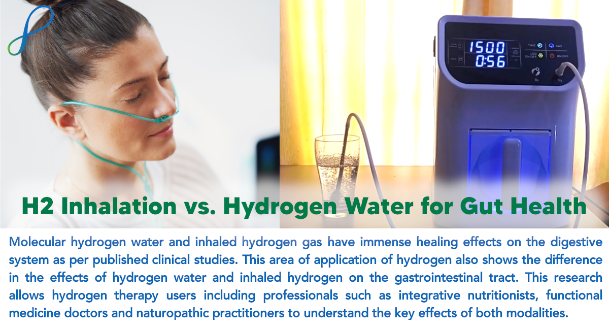 Difference between hydrogen water and hydrogen inhalation on microbiome and gut health