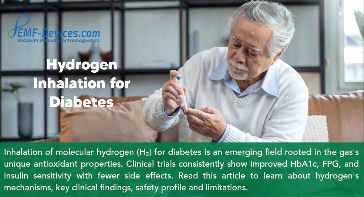 benefits of molecular hydrogen as an adjunct therapy for diabetes, focusing on evidence from human clinical trials.