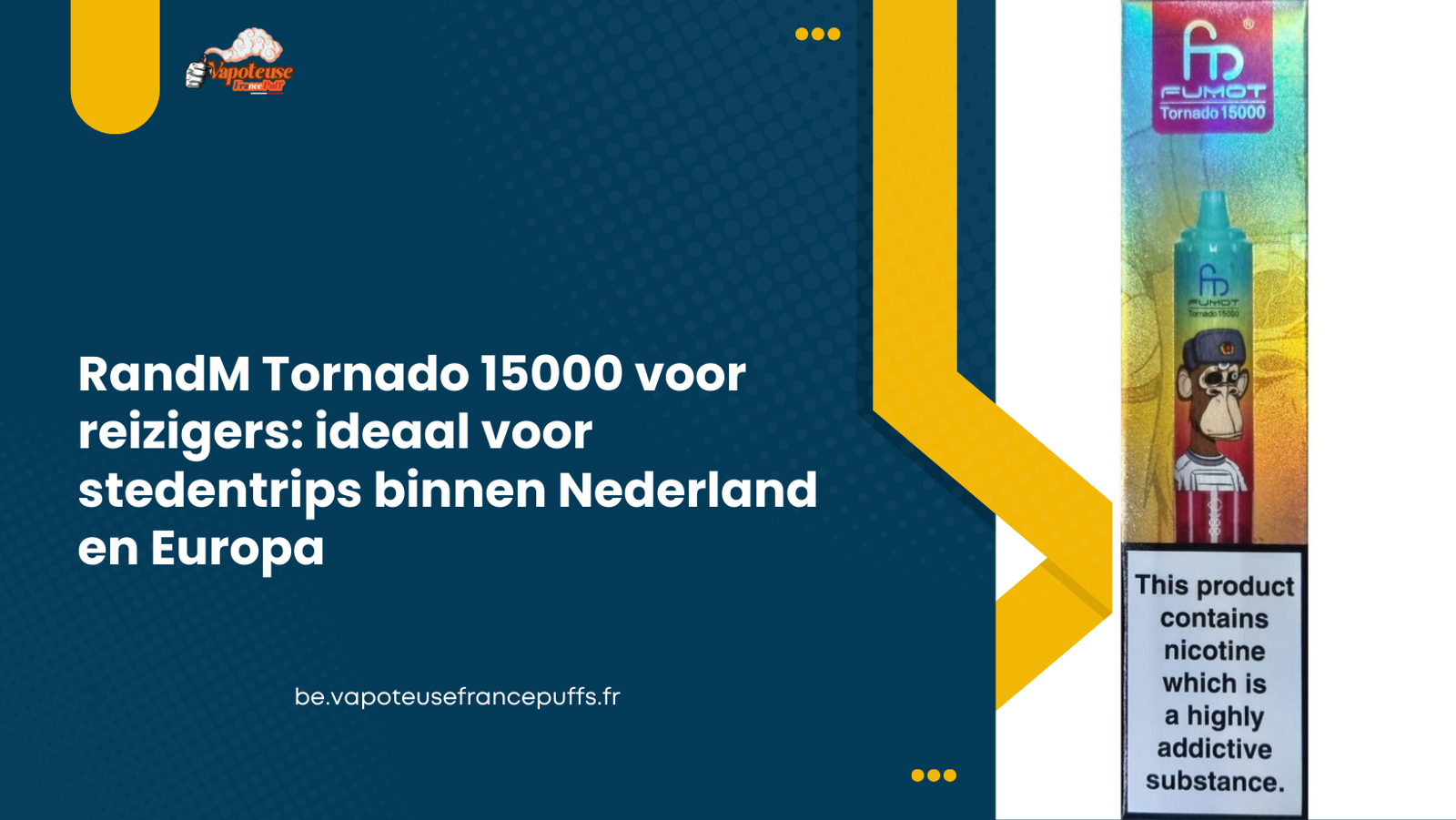 RandM Tornado 15000 voor reizigers: ideaal voor stedentrips binnen Nederland en Europa